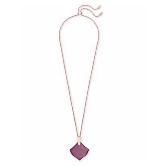 KENDRA SCOTT • Rose Gold Aislinn Maroon Jade Adjustable Necklace - Picture 3 of 4